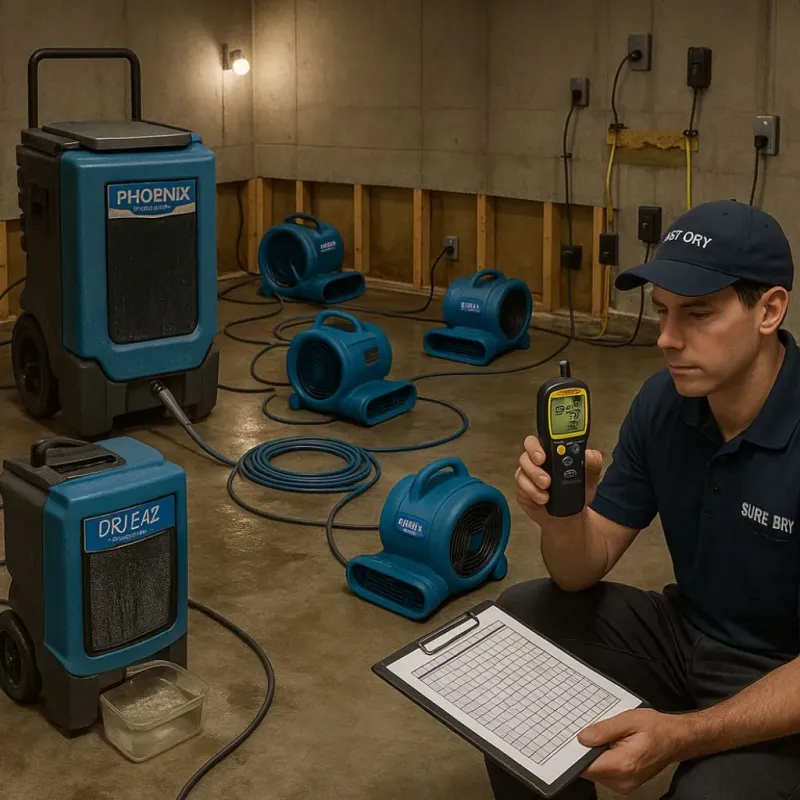 Structural Drying and Dehumidification process in Pemberton Heights, NJ